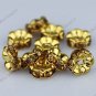 10x Brown Crystal Spacer Golden Beads Jewelry Finding Big Hole Beads