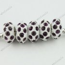 20x Deep Purple Crystal Resin Charm Loose Beads Finding Fit Bracelet  WHOLESALE
