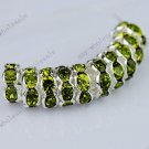 WHOLE SALE 8MM OLIVE CRYSTAL SILVER SPACER BEADS FINDINGS 100PCS