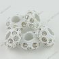 5x Clear Crystal European Big Hole Loose Charm Beads Finding Fit Bracelet 6X12m