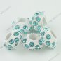 5x Ocean Blue Crystal European Big Hole Loose Charm Beads Finding Fit Bracelet