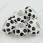 5x Black Crystal Resin European Big Hole Loose Charm Beads Finding Fit Bracelet