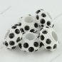 5x Black Crystal Resin European Big Hole Loose Charm Beads Finding Fit Bracelet