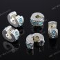 20x Ocean Blue Crystal Silver Stopper/Lock Bead Finding WHOLE SALE