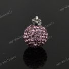 LIGHT PURPLE SWAYOVSKI CRYSTAL DISCO BALL AUTHENTIC TRUE 925 SILVER PENDANT
