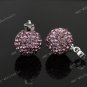 LIGHT PURPLE SWAYOVSKI CRYSTAL DISCO BALL AUTHENTIC TRUE 925 SILVER PENDANT
