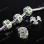 20x Light Green Crystal Silver Stopper Beads Findings