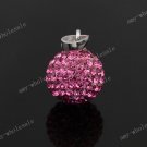 MAGENTA CZECH CRYSTAL DISCO BALL AUTHENTIC 925 SILVER PENDANT 10mm