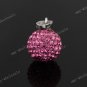 MAGENTA CZECH CRYSTAL DISCO BALL AUTHENTIC 925 SILVER PENDANT 10mm