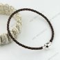 50x Coffee Leather European Bracelet Emboss Snake European Fit Beads 17cm