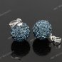MIDNIGHT BLUE CZECH CRYSTAL DISCO BALL AUTHENTIC  925 SILVER PENDANT 10mm