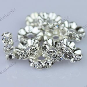 50PCS WHOLESALE CLEAR CRYSTAL HOLE SPACER BEAD FINDING