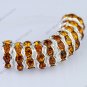 50PCS GOLDEN  SILVER PLATED CRYSTAL HOLE SPACER BEAD FINDINGS 4X10MM
