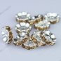 50PCS LIGHT GOLDEN  SILVER PLATED CRYSTAL HOLE SPACER BEAD FINDINGS 4X10MM