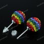 SWAROVSKI CRYSTAL AUTHENTIC 925 STERLING SILVER FASHION STUD EARRINGS 10MM