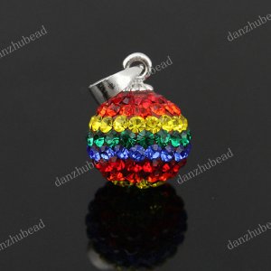 SWAROVSKI CRYSTAL AUTHENTIC 925 STERLING SILVER BALL CHARM PENDANT 10MM