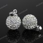 SWAROVSKI CRYSTAL AUTHENTIC 925 STERLING SILVER BALL CHARM PENDANT 10MM
