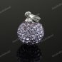 SWAROVSKI CRYSTAL AUTHENTIC 925 STERLING SILVER BALL CHARM PENDANT 10MM