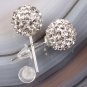 TRUE 925 STERLING SILVER SWAROVSKI CRYSTAL FASHION STUD EARRINGS 8MM
