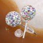TRUE 925 STERLING SILVER SWAROVSKI CRYSTAL FASHION STUD EARRINGS 8MM