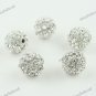 10PCS CLEAR CRYSTAL ALLOY DISCO BALL SPACER LOOSE BEADS JEWELRY FINDINGS 10MM