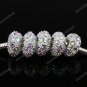 100X CLEAR AB CRYSTAL SILVER SPACER EUROPEAN CHARM BEADS FINDINGS WHOLESALE LOT