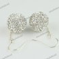 1 PAIR CLEAR SWAROVSKI CRYSTAL 925 STERLING SILVER BALL DANGLE EARRINGS 14MM