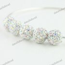 10PCS CLEAR AB CRYSTAL ALLOY DISCO BALL SPACER LOOSE BEADS FINDINGS 10MM