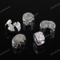 20X SILVER FLOWER EUROPEAN STOPPER CLIP/LOCKS CHARM BEADS FINDINGS 10MM