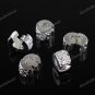 20X SILVER FLOWER EUROPEAN STOPPER CLIP/LOCKS CHARM BEADS FINDINGS 10MM