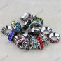 40X WHOLESALE MIXED COLOR CRYSTAL SPACER EUROPEAN CHARM BEADS FINDINGS 12MM