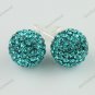 TURQUOISE SWAROVSKI CRYSTAL 925 SILVER EARRINGS 10MM
