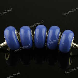 200X SAPPHIRE BLUE POLYMER CLAY EUROPEAN CHARM BEADS FINDINGS WHOLESALE LOTS