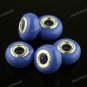 200X SAPPHIRE BLUE POLYMER CLAY EUROPEAN CHARM BEADS FINDINGS WHOLESALE LOTS