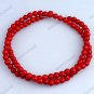 4MM FIRE RED TURQUOISE HOWLITE ROUND BALL LOOSE BEADS FINIDINGS STRAND