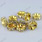 100X WHOLESALE LOTS CLEAR CRYSTAL GOLD SPACER LOOSE BEADS JEWELRY FINDINGS 8MM