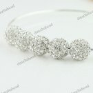 5X CLEAR CRYSTAL ALLOY DISCO BALL SPACER LOOSE BEADS JEWELRY FINDINGS 10MM