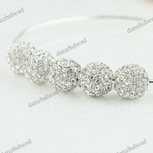 5X CLEAR CRYSTAL ALLOY DISCO BALL SPACER LOOSE BEADS JEWELRY FINDINGS 10MM