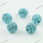 10PCS OCEAN BLUE CRYSTAL ALLOY DISCO BALL SPACER LOOSE BEADS FINDINGS 10MM