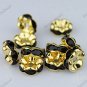 100X WHOLESALE LOTS BLACK CRYSTAL GOLD SPACER LOOSE BEADS JEWELRY FINDINGS 8MM