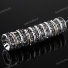 50PCS GREY CRYSTAL SILVER SPACER LOOSE BEADS FINDINGS WHOLESALE 10MM