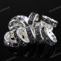 50PCS GREY CRYSTAL SILVER SPACER LOOSE BEADS FINDINGS WHOLESALE 10MM