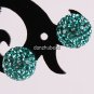 SILVER STICK ROYAL BLUE SWAROVSKI CRYSTAL EARRINGS 8MM