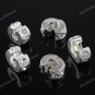 5X CLEAR CRYSTAL SILVER EUROPEAN STOPPER CLIP BEADS