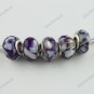 5X PURPLE SHELL RESIN CHARM EUROPEAN BEADS JEWELRY FINDINGS FIT BRACELET
