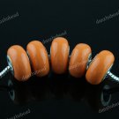 20X WHOLESALE ORANGE POLYMER CLAY EUROPEAN CHARM BEADS FIT BRACELET