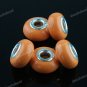 20X WHOLESALE ORANGE POLYMER CLAY EUROPEAN CHARM BEADS FIT BRACELET