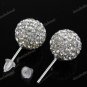 CLEAR SWAROVSKI CRYSTAL BALL 925 SILVER EARRINGS 10MM