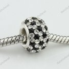 SWAROVSKI CRYSTAL TRUE 925 STERLING SILVER BIG HOLE EUROPEAN CHARM BEAD