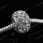 SWAROVSKI CRYSTAL TRUE 925 STERLING SILVER BIG HOLE EUROPEAN CHARM BEAD